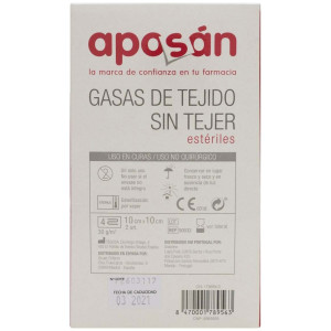 Aposán Gasas De Tejido Sin Tejer Estériles Alta Absorción 50Uds