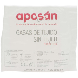 Aposan Gasa Estéril Tejido Sin Tejer 10Cmx10Cm 20 Gasas (2Ud/Sobre)