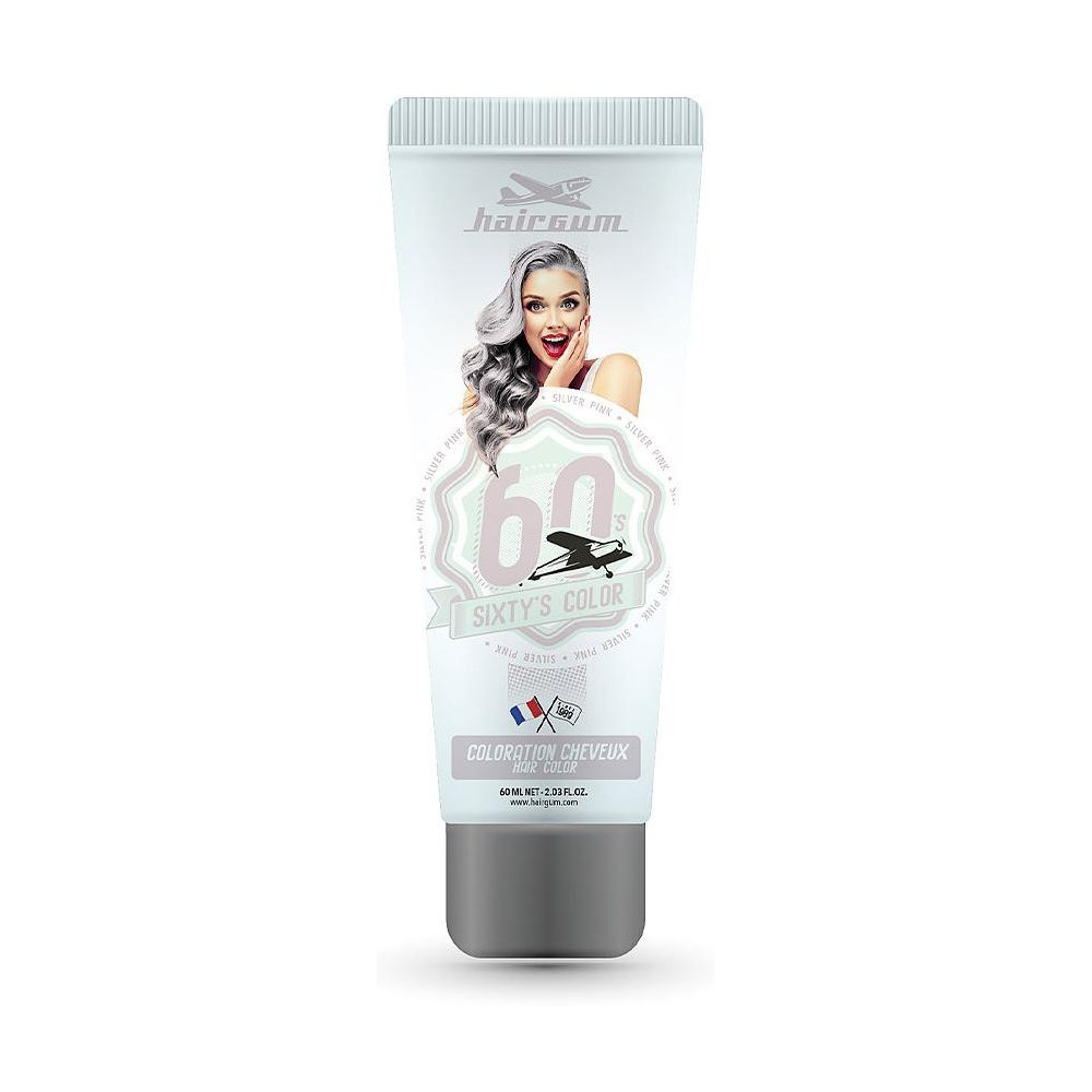 Hairgum Sixty'S Color Hair Color Silver Pink 60Ml