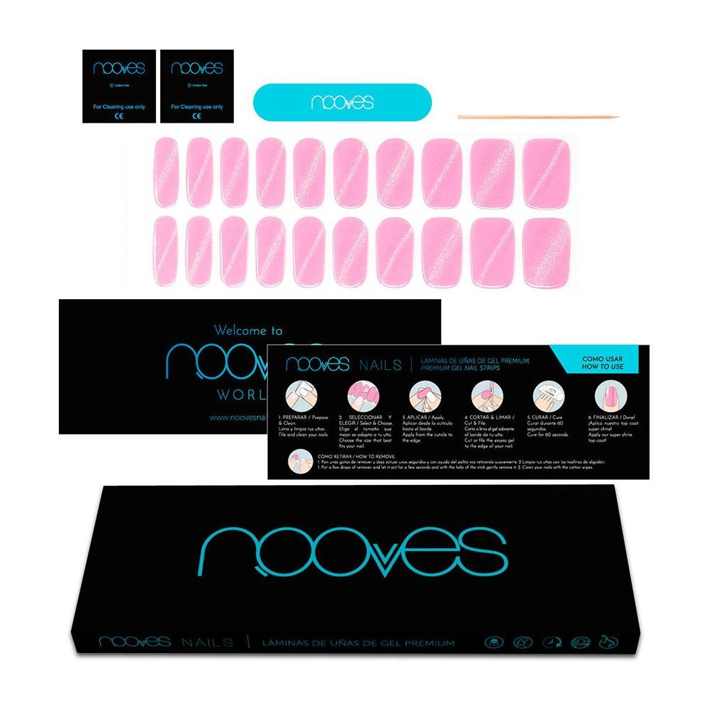 Láminas De Uñas De Gel Afrodita Premium Glam Cat Eye 20 U