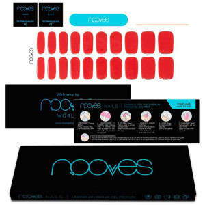 Láminas De Uñas De Gel Crimson Red Premium Luxe Solid Rojo 20 U