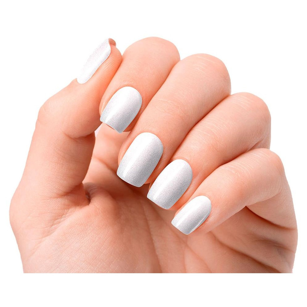 Láminas De Uñas De Gel Perlé Premium Luxe Cat Perlada Blanco 20 U