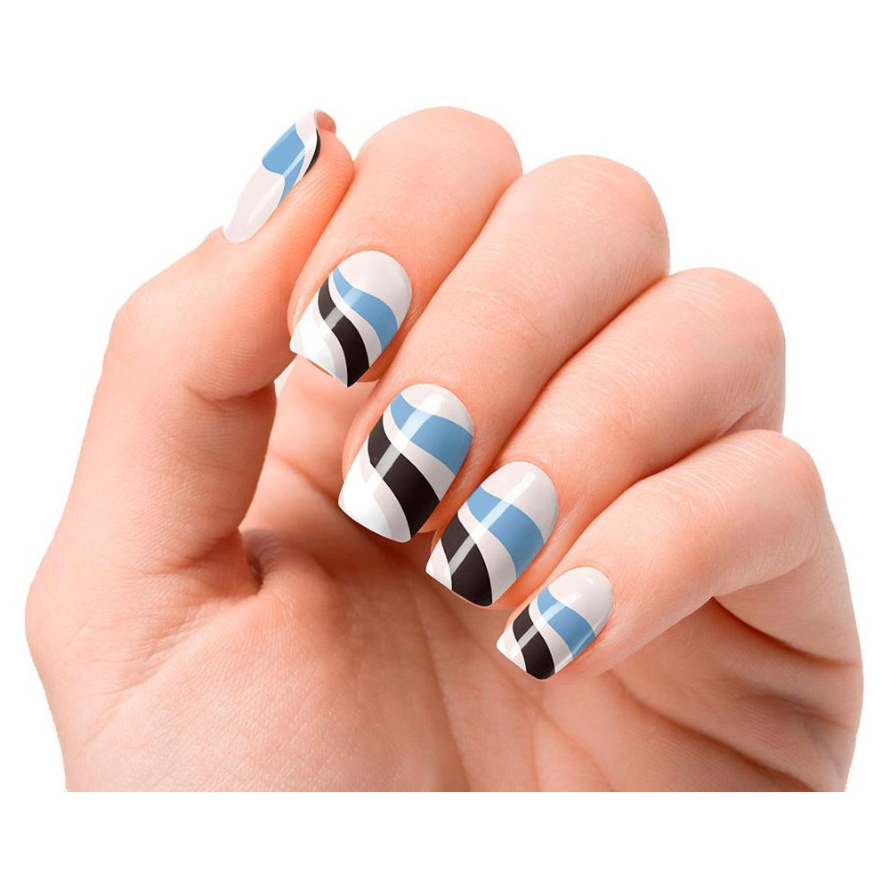 Láminas De Uñas De Gel Premium Glam Flowing Stream 20 U