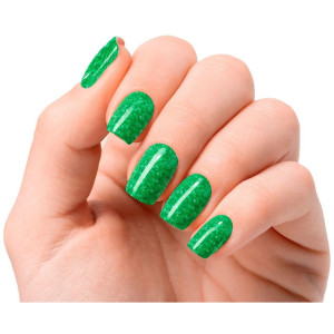 Láminas De Uñas De Gel Jade Glitter Glam Glitter Verde 20 U
