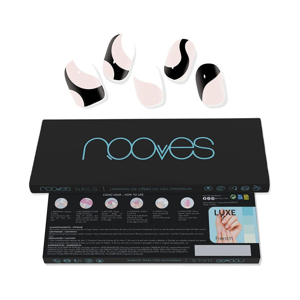 Láminas De Uñas De Gel Premium Glam White Cow 20 U