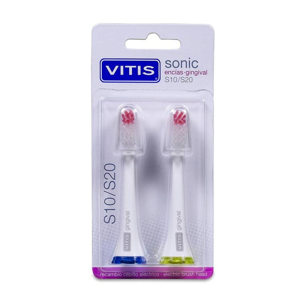 Vitis Sonic S10/S20 Recambio Cepillo Eléctrico Encías 2Uds