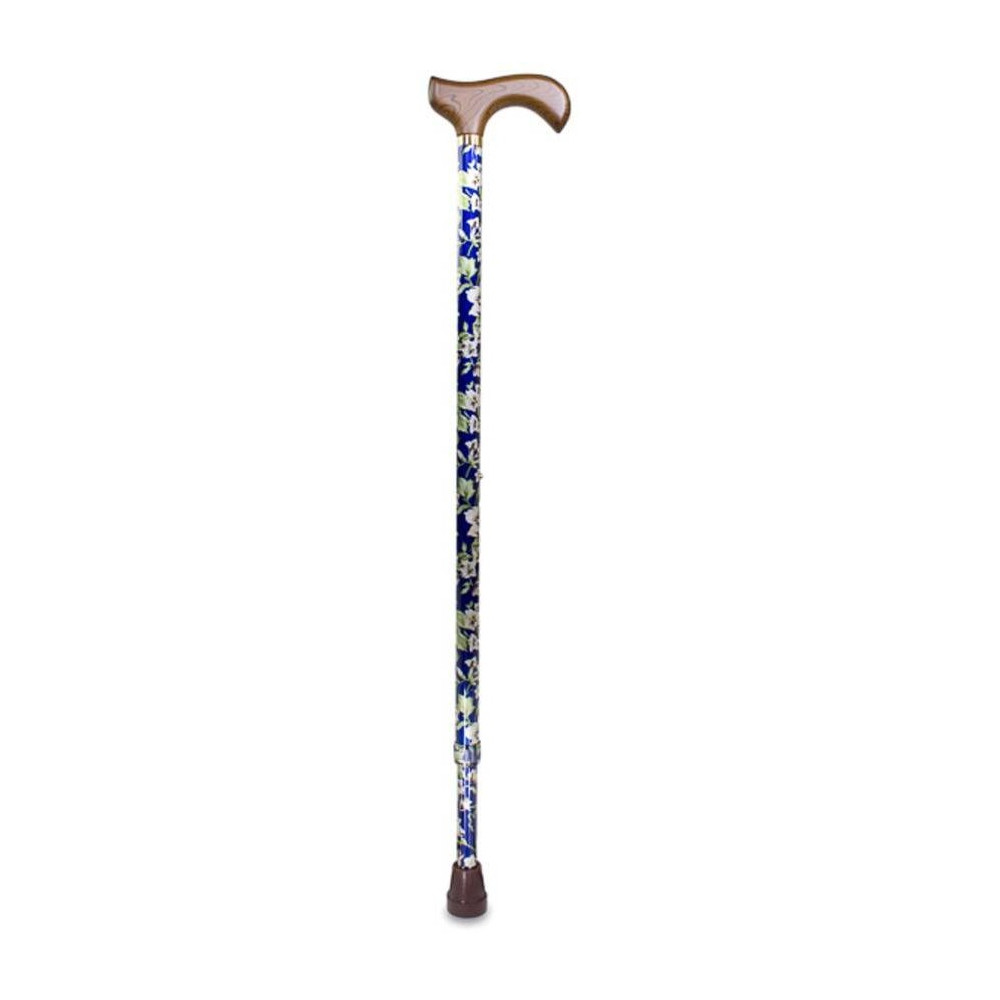 Prim Muletilla Aluminio Extensible Estampado Flor Azul/Blanco, 1 Unidad