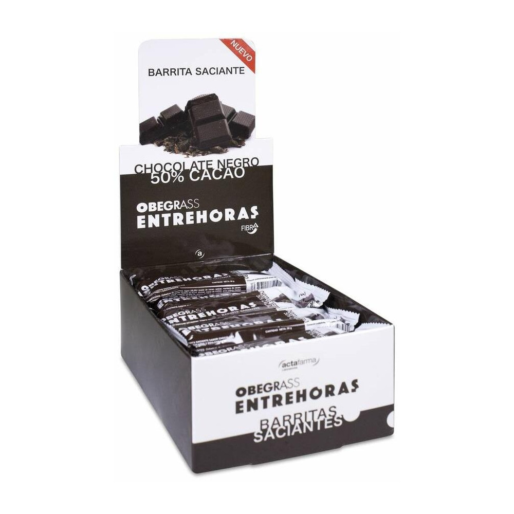 Obegrass Barritas Entrehoras Chocolate Negro, 20 Uds