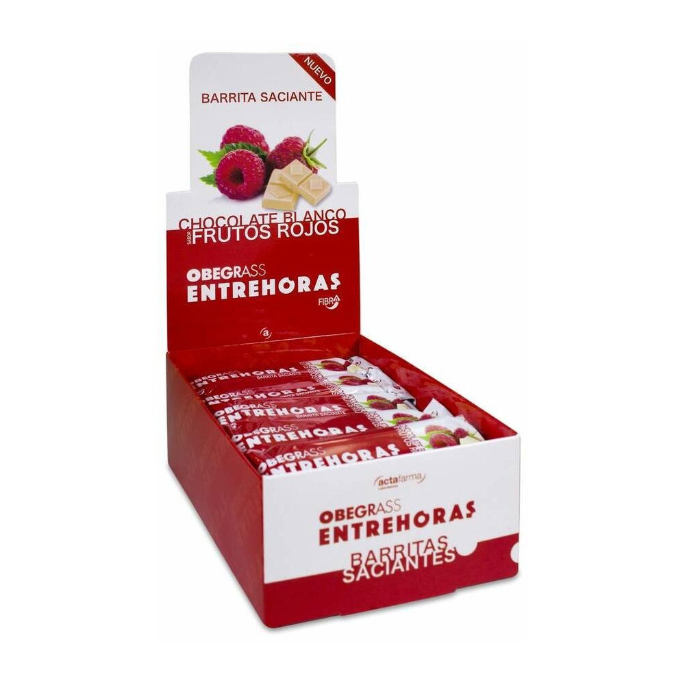 Obegrass Barritas Entrehoras Chocolate Blanco Y Frutos Rojos, 20 Uds