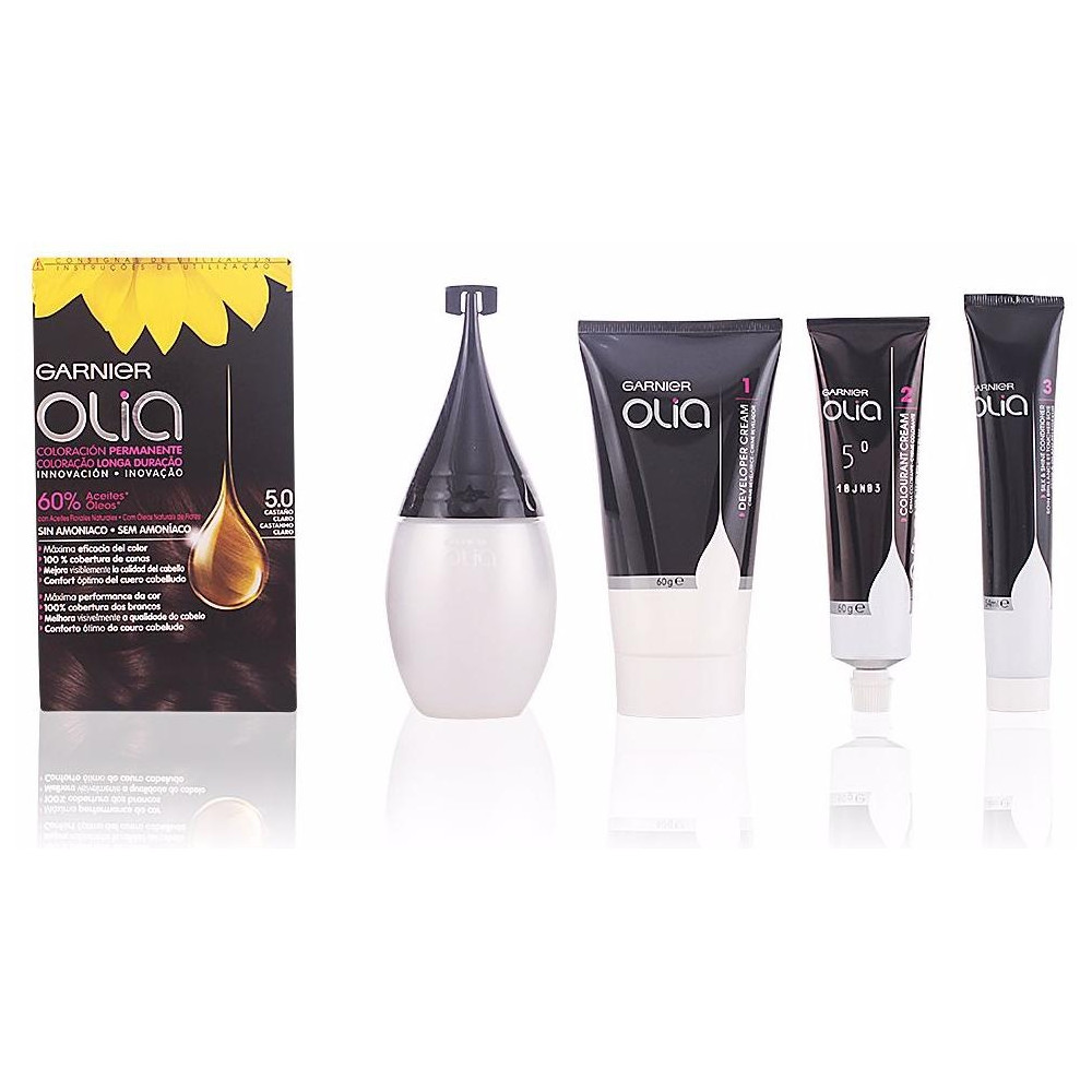 Garnier Olia Coloración Permanente N°5.0 Castaño Claro 4Uds
