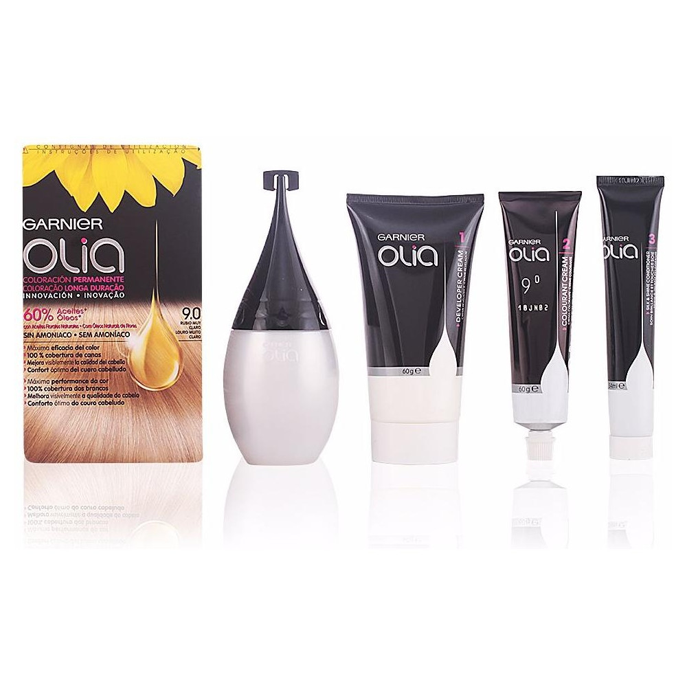 Garnier Olia Coloración Permanente N°9.0 Rubio Muy Claro 4Uds