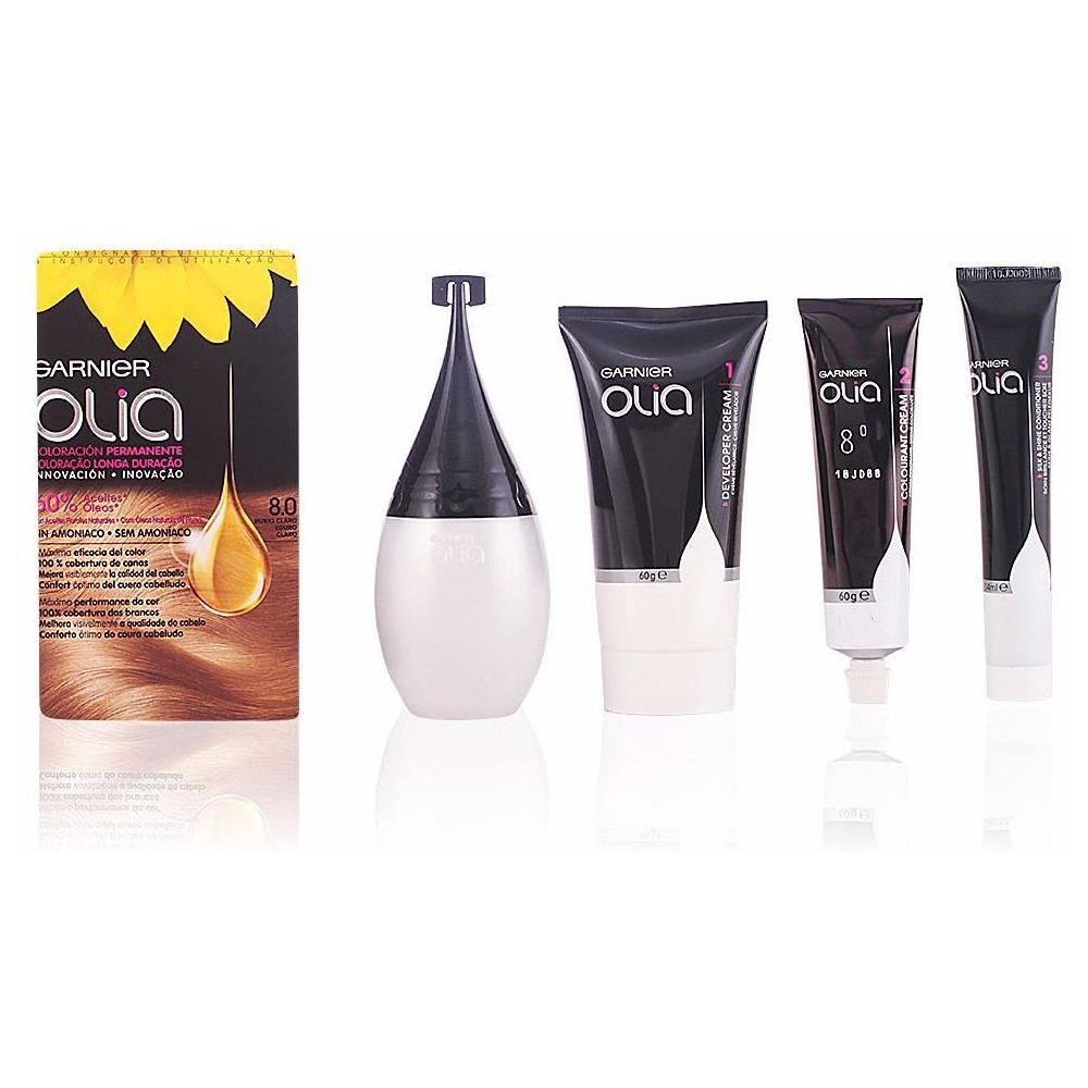 Garnier Olia Coloración Permanente N°8.0 Rubio Claro 4Uds
