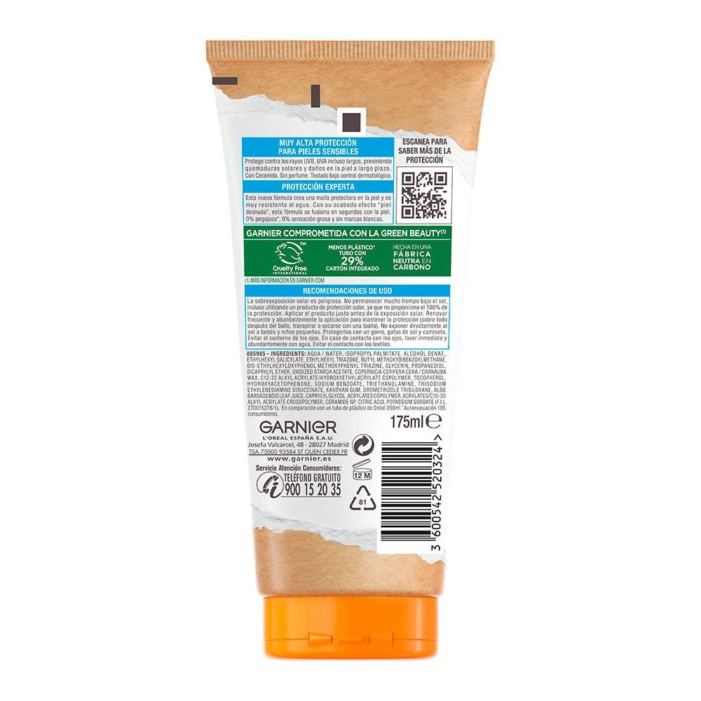 Garnier Sensitive Advanced Leche Protectora Spf50+ 175Ml