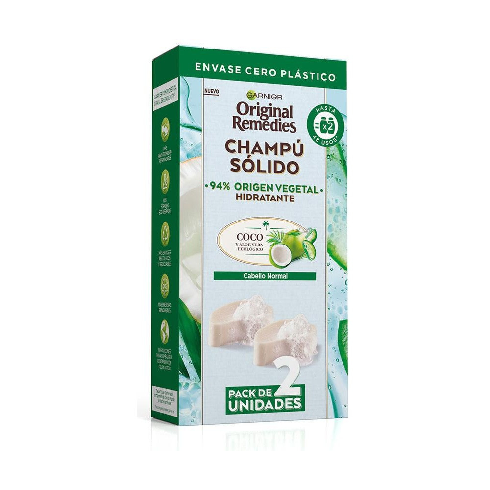 Original Remedies Champú Sólido Hidratante De Coco 2 X 60 Gr