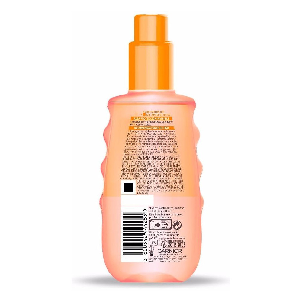 Garnier Delial Spray Solar Invisible Efecto Glow Spf30 150Ml