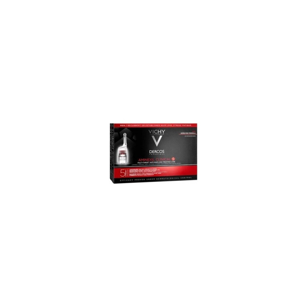 Vichy Dercos Aminexil Clinical 5 Hombre Tratamiento Antícaida, 21 Ampollas