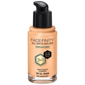 Facefinity All Day Flawless 3 In 1 Foundation W62-Warm Beige 30 Ml