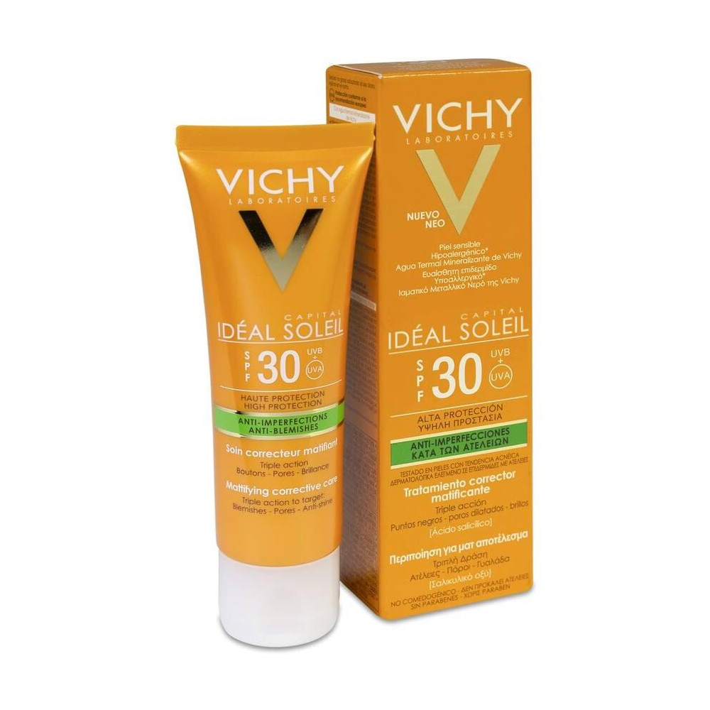 Vichy Idéal Soleil Cuidado Protector Anti-Imperfecciones 3 En 1 Spf30+ 50Ml