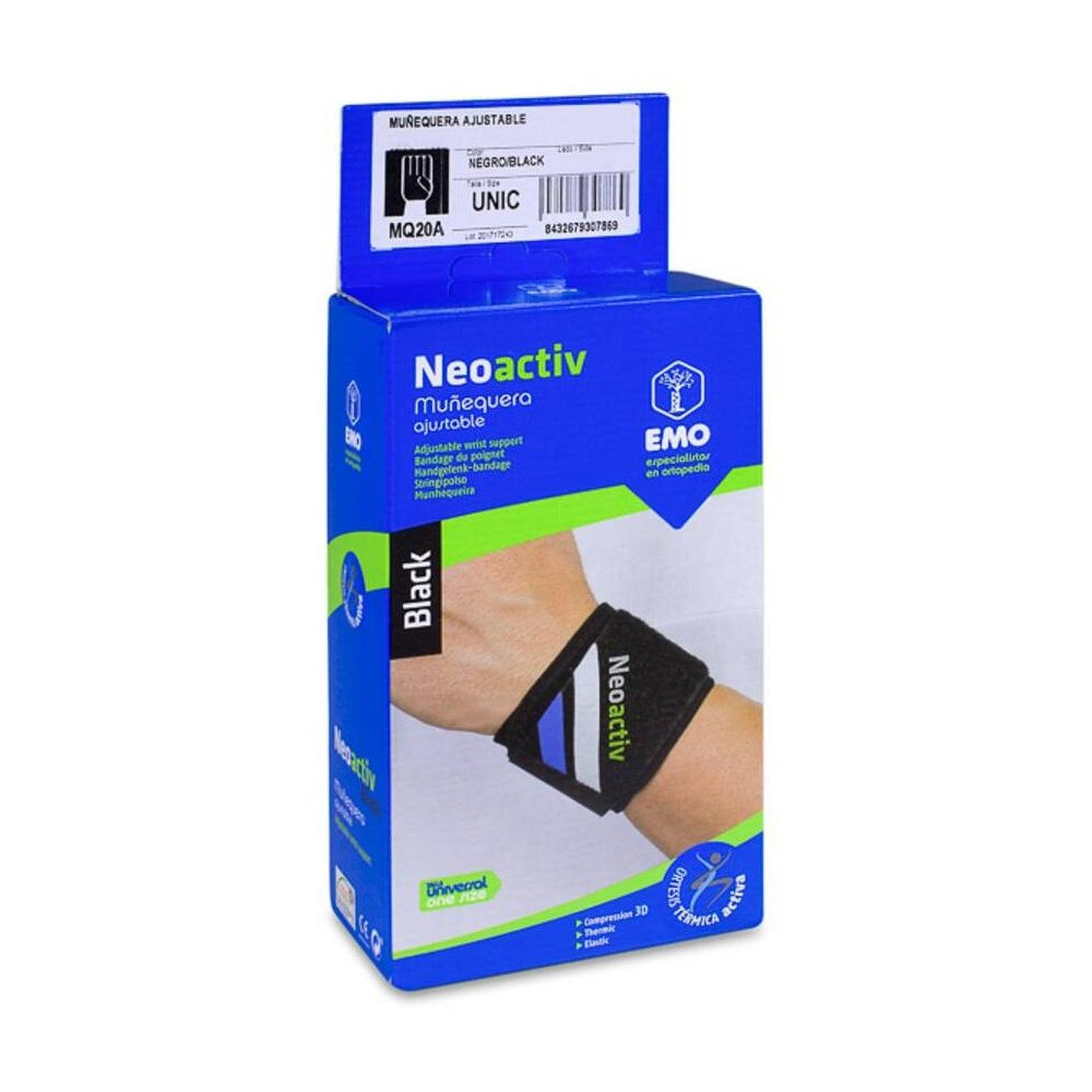 Emo Neoactiv Muñequera Ajustable Negra T-U
