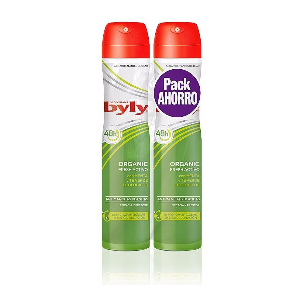Byly Organic Extra Fresh Desodorante Menta Té Verd Spray 2X200Ml