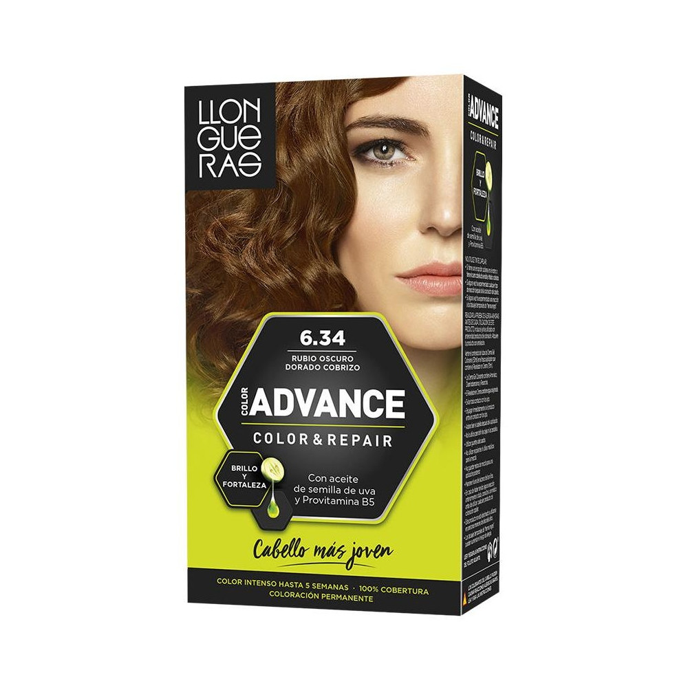 Llongueras Set Color Advance 634-Rubio Oscuro Dorado Cobrizo