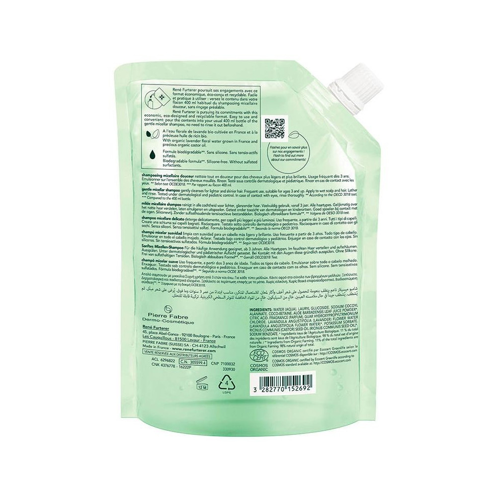 René Furterer Naturia Champú Micelar Suave Recarga 400Ml