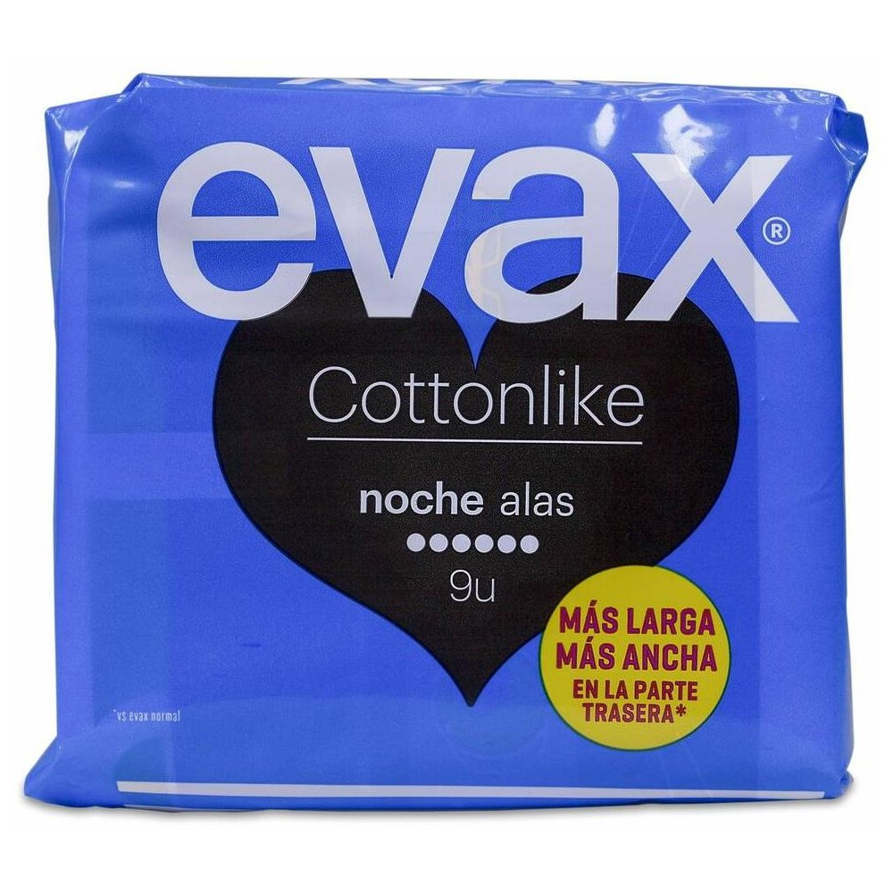 Evax Cottonlike Compresas Alas Noche 9Uds