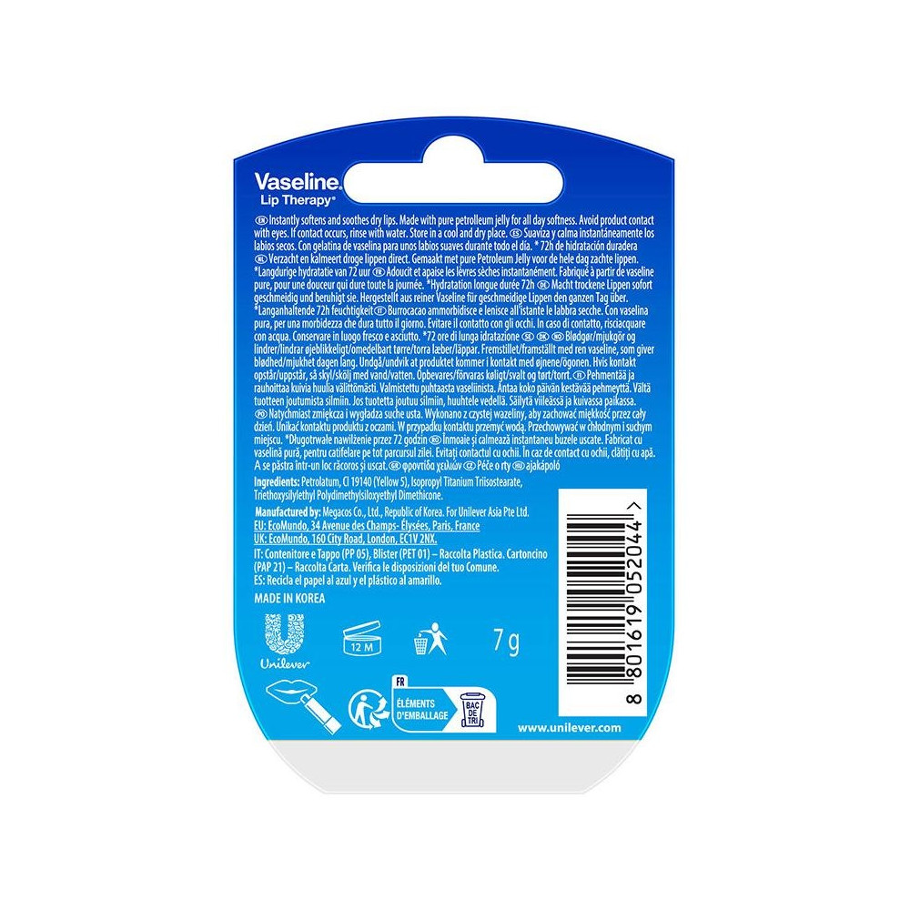 Vaseline Bálsamo Labial Original 7 Gr