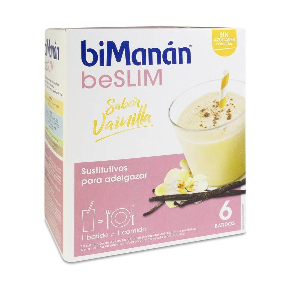 Bimanán Be Slim Batido Sabor Vainilla, 6 Sobres