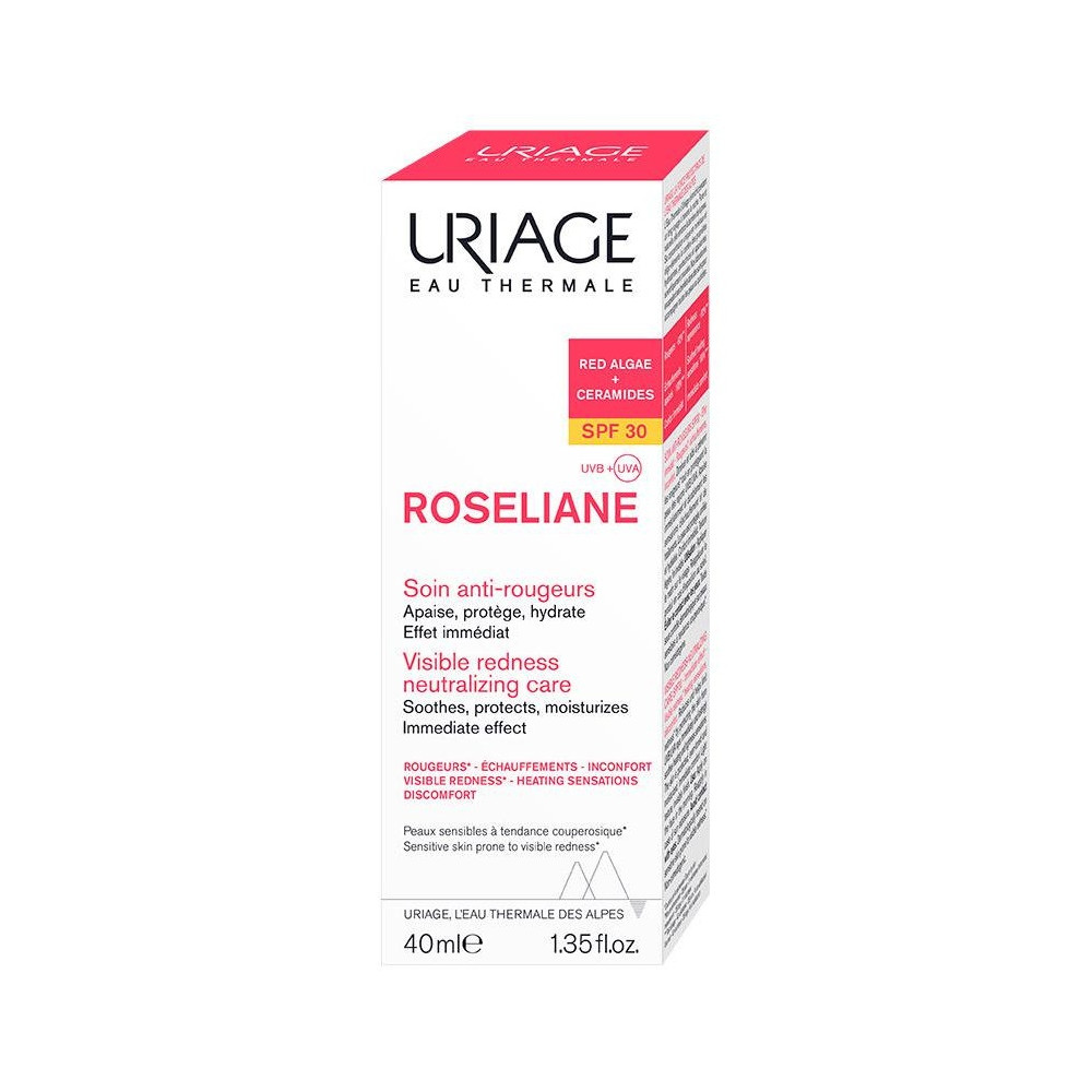 Roseliane Crema Facial Anti-Rojeces Spf30 Hidratante, Con Extracto De Ginseng Y Algas, Anti Rojeces Uriage - Perfumes Club