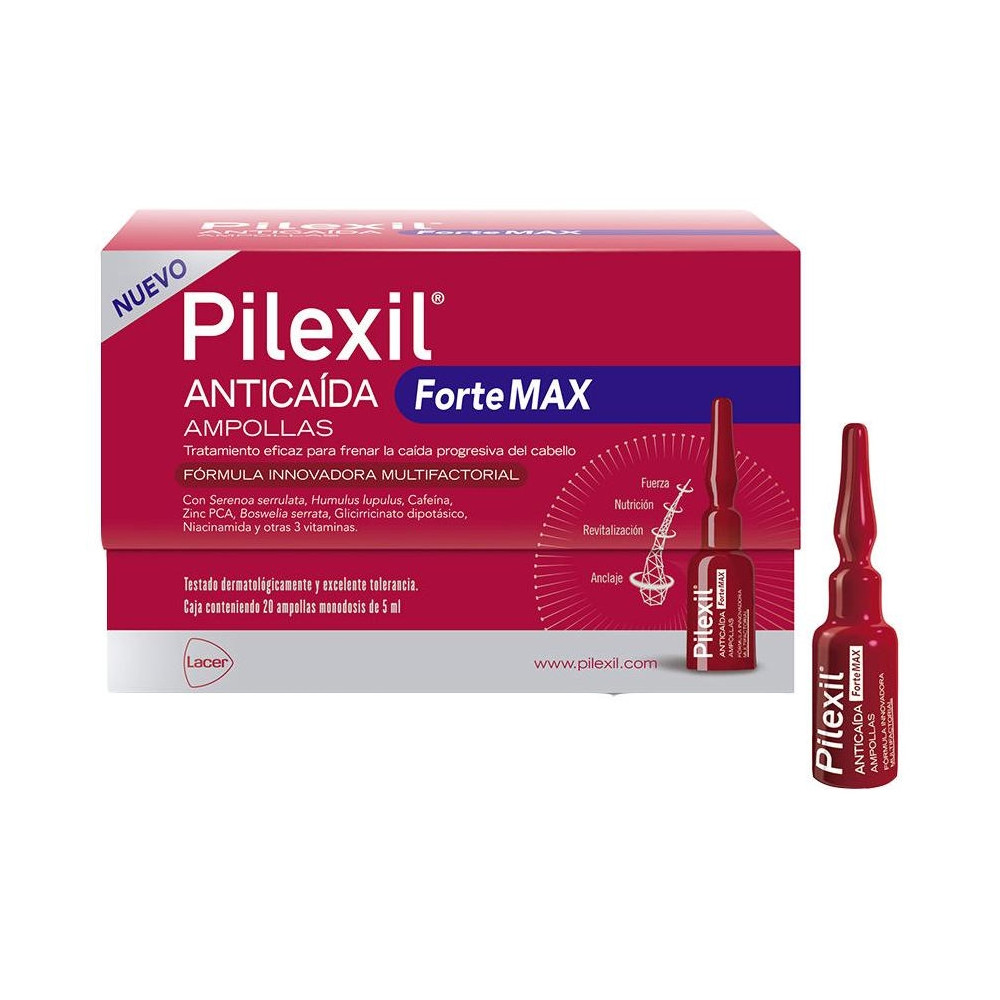 Pilexil Forte Max Ampollas Anticaída 20 X 5 Ml