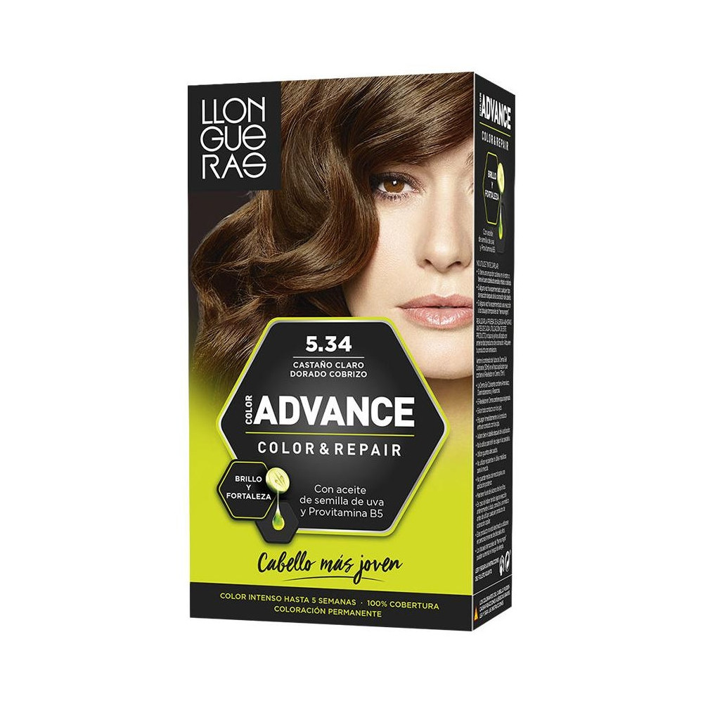 Llongueras Color Advance Tinte De Cabello N5.34 Castaño Claro Dorado Cobrizo1Ud