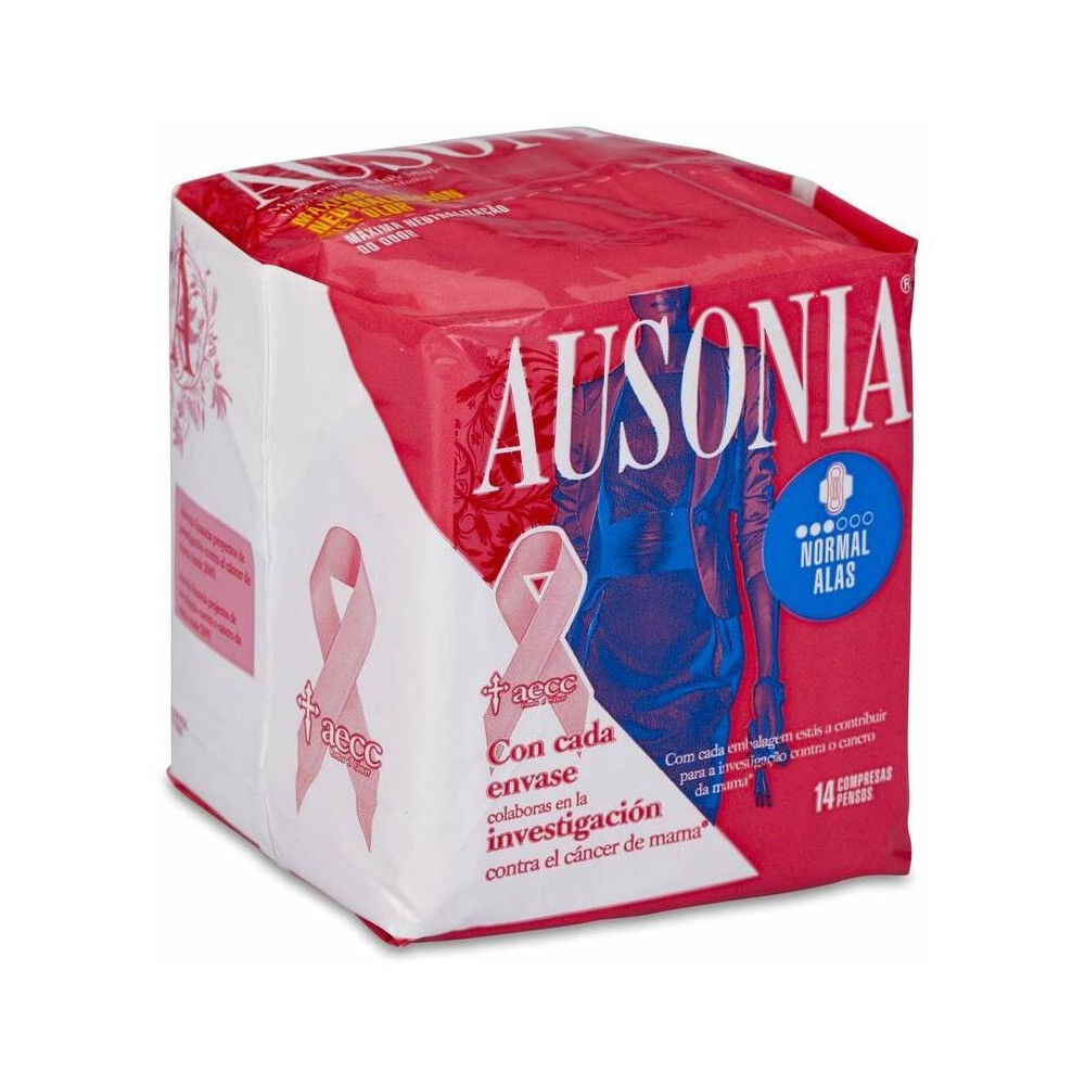 Ausonia Air Dry Compresa Normal Con Alas, 14 Uds