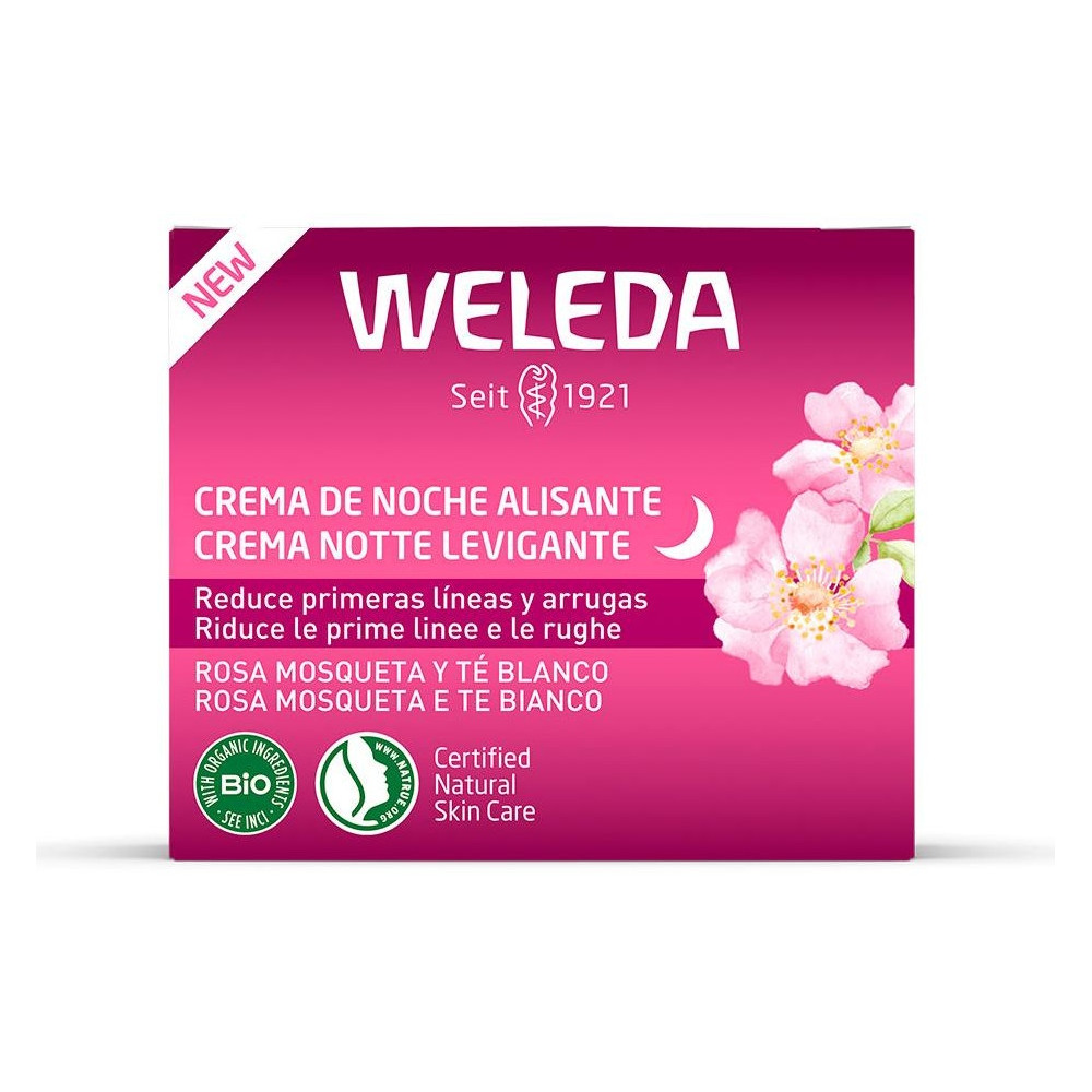 Smoothing Crema De Noche Alisante De Rosa Mosqueta Y Té Blanco, Antiedad Y Antiarrugas Weleda - Perfumes Club