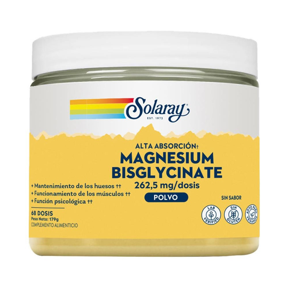 Magnesio Bisglycinate Polvo, Vitaminas Y Suplementos Solaray - Perfumes Club