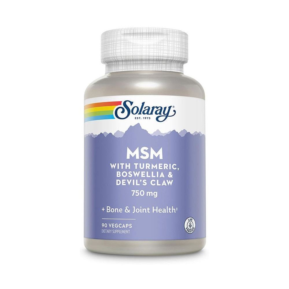 Msm With Turmeric, Boswellia Y Devil’S Claw 750 Mg Vegcaps, Vitaminas Y Suplementos Solaray - Perfumes Club