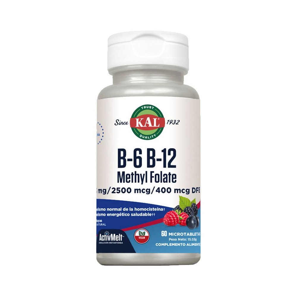 B-6 B-12 Methyl Folate Comprimidos, Vitaminas Y Suplementos Kal - Perfumes Club