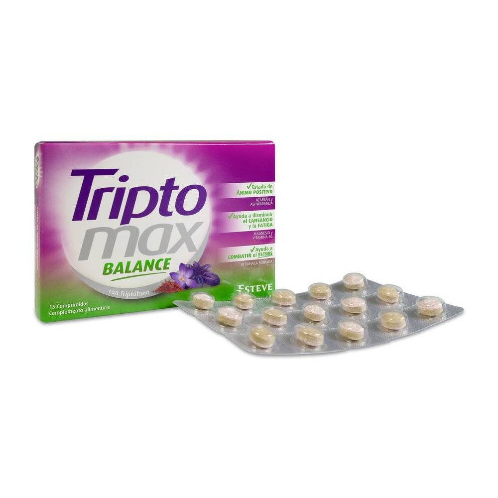 Triptomax Balance. Combate Estrés. Triptófano, Azafrán, Ashwagandha, Albahaca Morada, B6,B1,B12