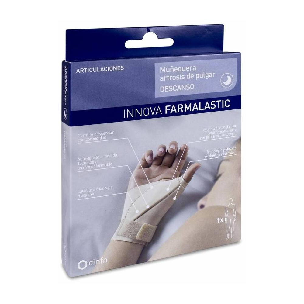 Farmalastic Muñequera Artrosis De Pulgar Descanso Mano Izquierda Talla S, 1 Ud