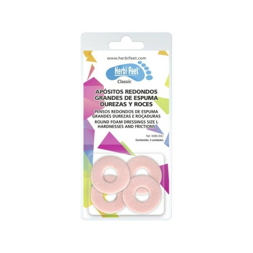 Herbi Feet Apósitos Redondos Grandes Espuma 6089.3, 4 Unidades