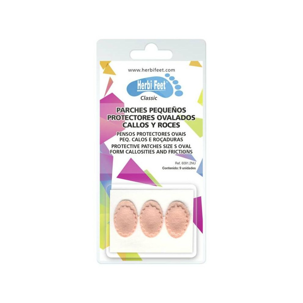 Herbi Feet Parches Pequeños Ovalados Callos 6091.2, 9 Unidades