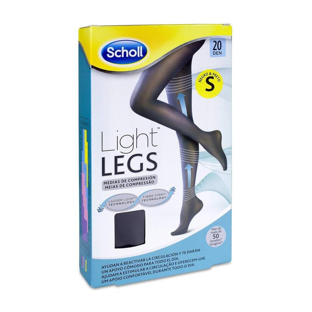 Scholl Medias De Compresión Ligera 20 Den Negro Talla S, 1 Ud