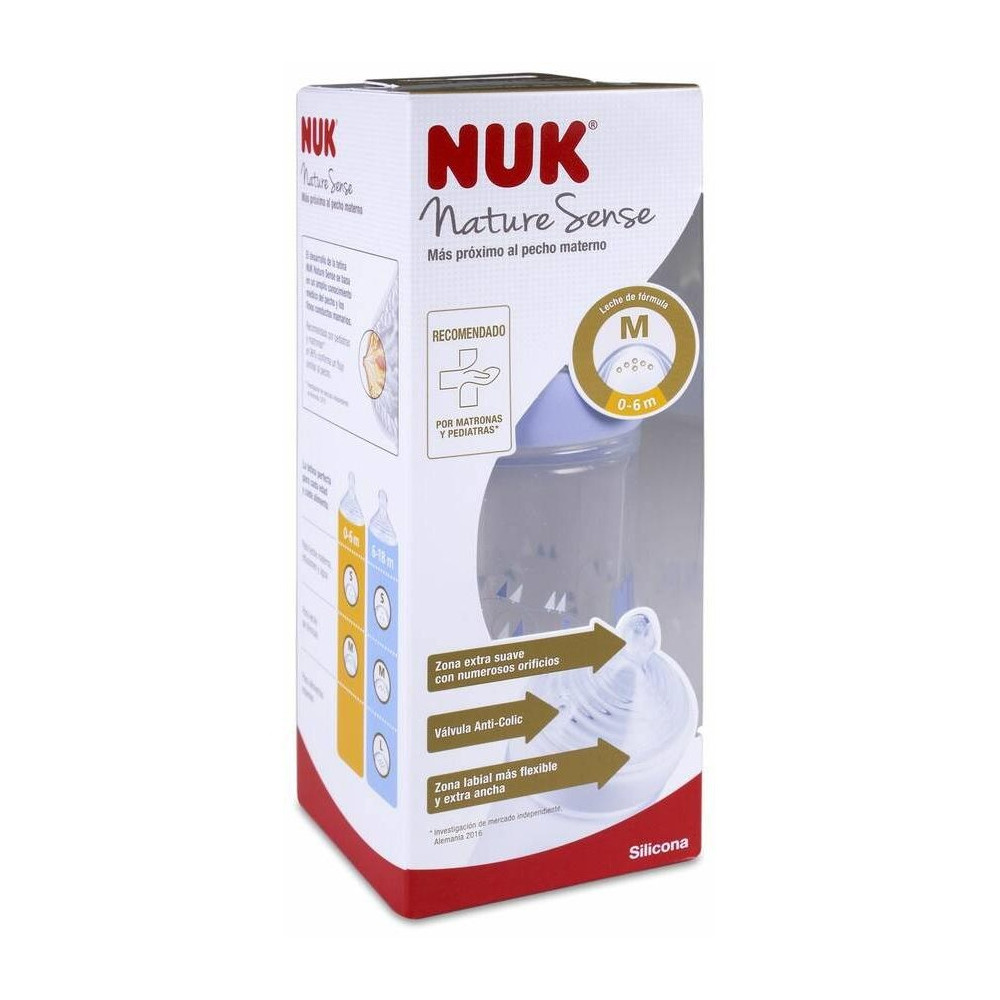 Nuk Nature Sense Biberón Silicona 260 Ml Talla M 0-6 M, 1 Ud