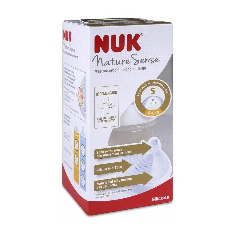Nuk Nature Sense Biberón Silicona 150 Ml Talla S 0-6 M, 1 Ud
