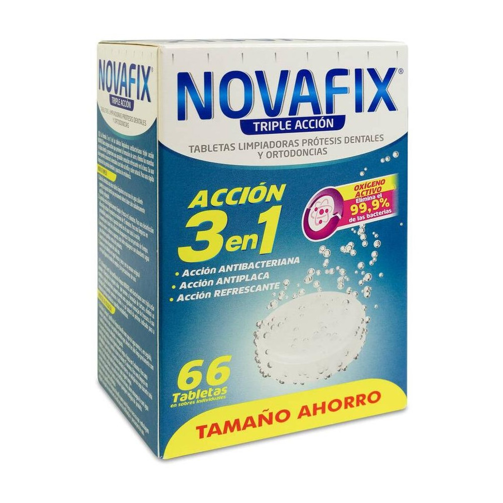 Novafix Tabletas Limpiadoras Triple Acción De 66 Unidades