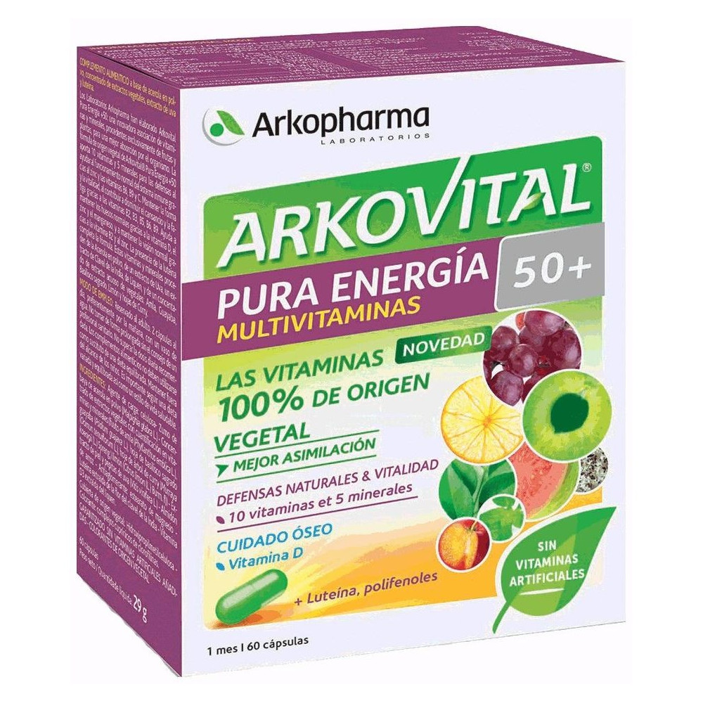 Arkopharma Arkovital Pura Energía 50+ Multivitaminas, 60 Cápsulas