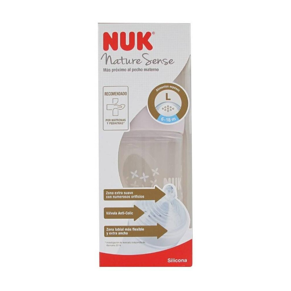 Nuk Nature Sense Biberón Pp De 6 A 18 Meses, 260 Ml