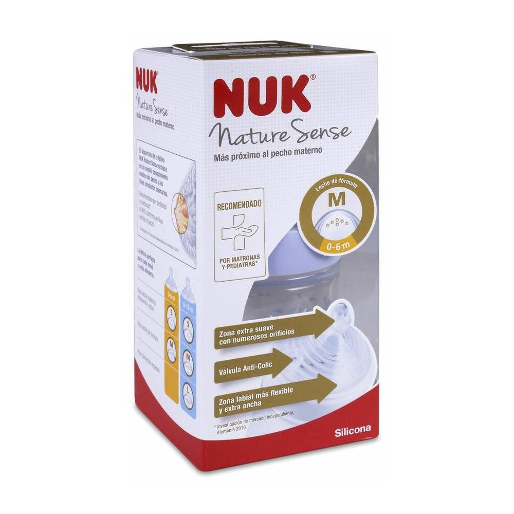 Nuk Nature Sense Biberón Silicona 150 Ml Talla M 0-6 M, 1 Ud
