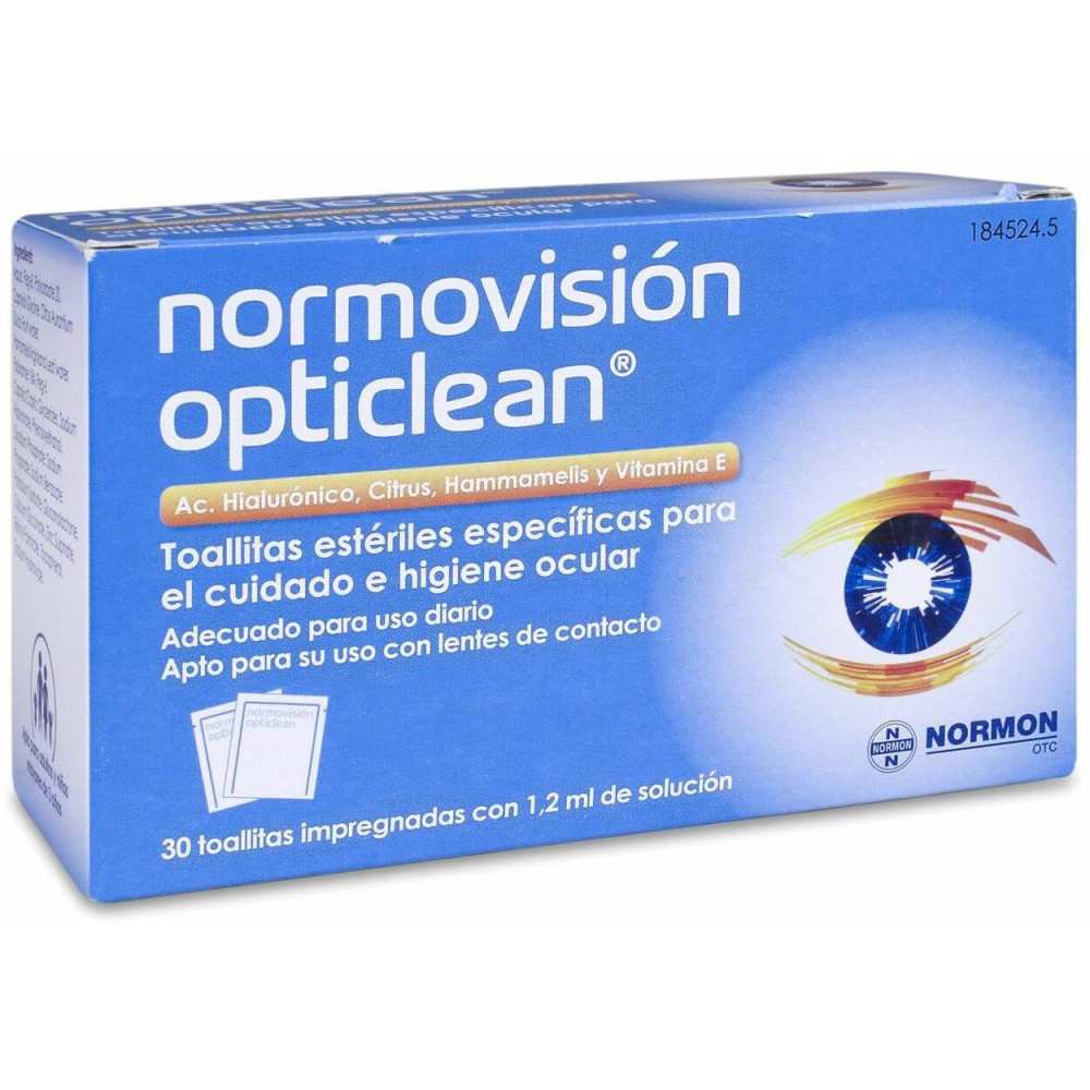 Normovisión Opticlean Toallitas Estétiles 30 Uds