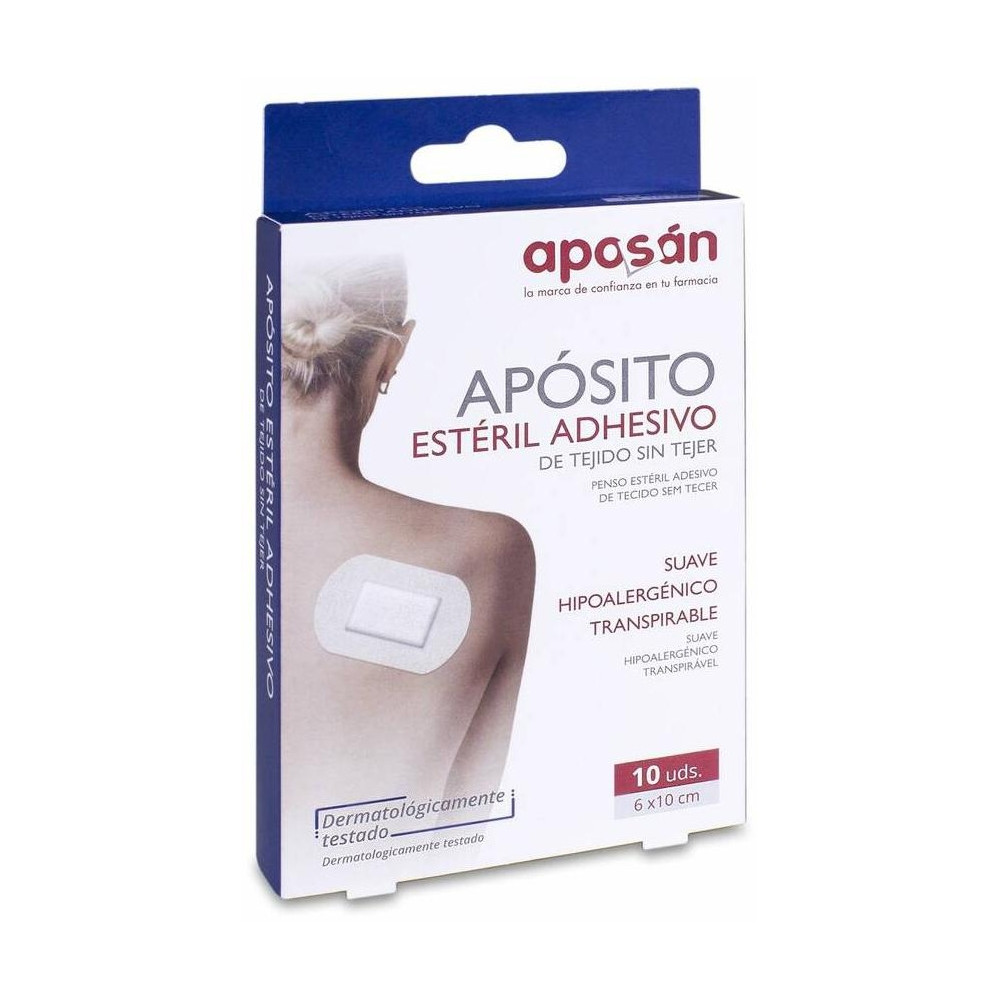 Aposán Apósito Estéril Adhesivo Tejido Sin Tejer 6X10 Cm, 10 Uds